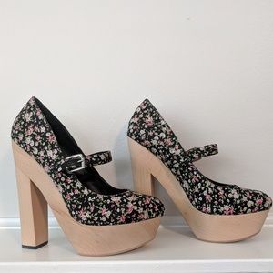Cece L'amour Wooden Platform Heels